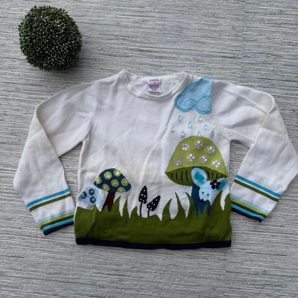 Gymboree Vintage Hide N Seek Mushroom Mouse Sweater Size 5